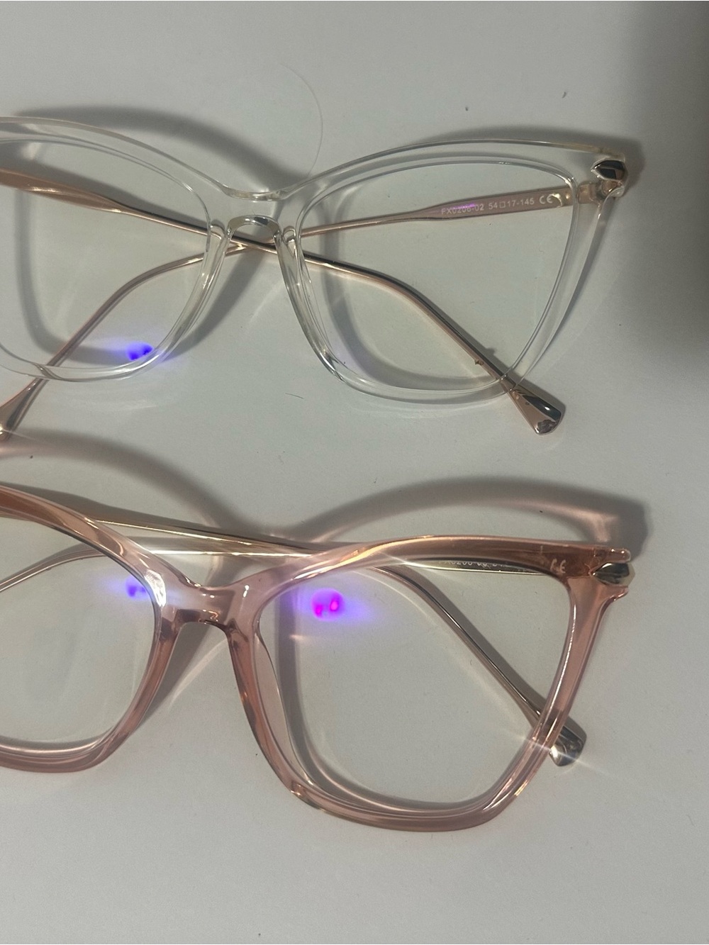 Clear and Blush Cat-Eye Blue Light Blocking Glasses